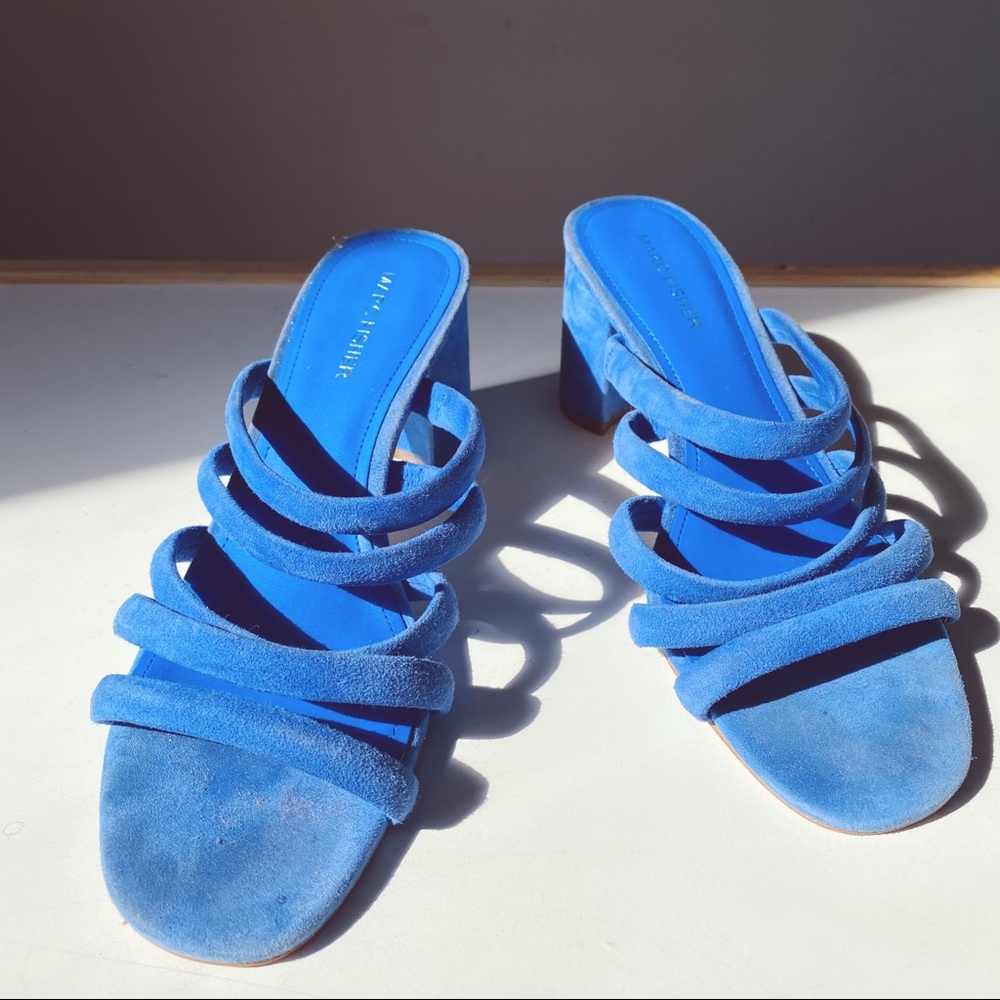 Marc Fisher Strappy Block Heel Blue